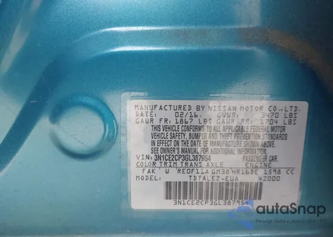 2016 Nissan Versa Note Sl from USA, damaged, VIN 3N1CE2CP3GL387954